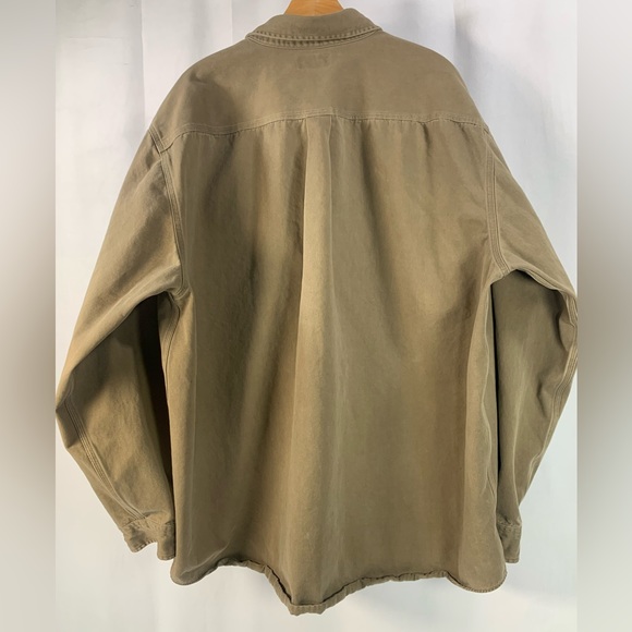 Carhartt Heavyweight Long Sleeve Khaki Tan Brown Tradesman Work Shirt Size 3XL - Picture 2 of 9